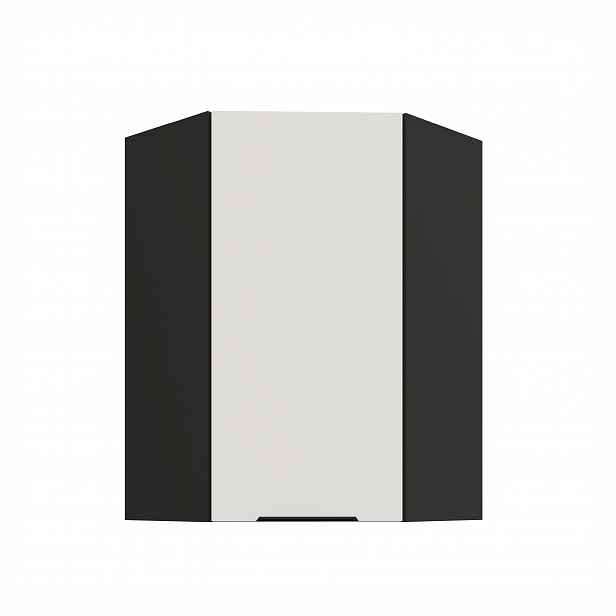 Horní rohová skříňka Aria 60x60 GN-90 1F (45°) Barva korpusu: Černá, Barva dvířek: WH - Crystal white AFM