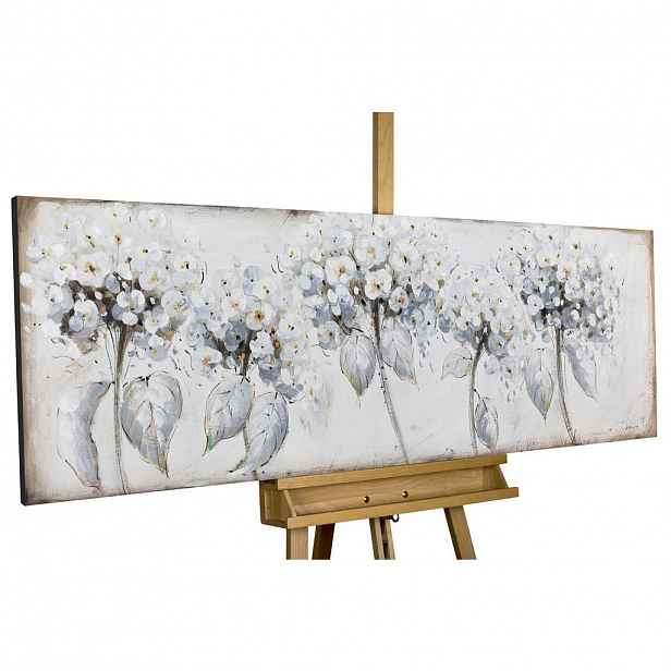 KUNSTLOFT RUČNĚ MALOVANÝ AKRYLOVÝ OBRAZ BÍLÝ, 150/50 CM