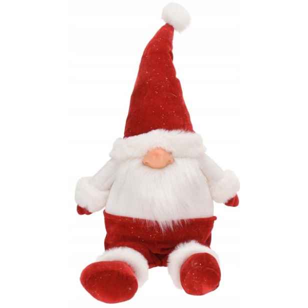 Skřítek Mikuláš Trpaslík, sedící figurka, vánoční dekorace 55 cm Vzor: 1