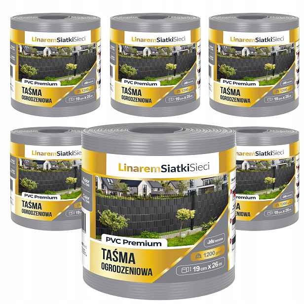 Stínící Panelové Pásy Premium 1200g Šedá Pro Panelové Plotování 19x26m 6 Ks