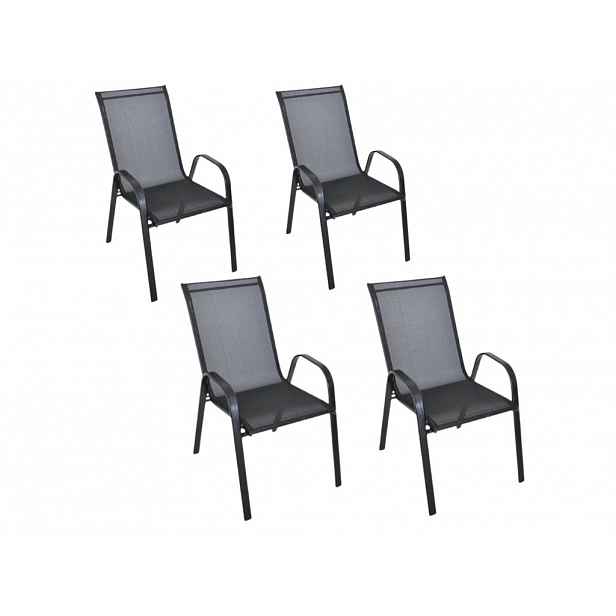 Zahradní křesla TAVERNO set 4 ks, černé