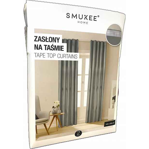 Závěsy hotové Sametové na pásku 2 ks Smukee 140 x 250 cm