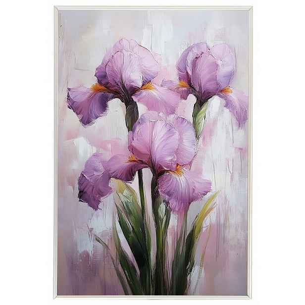 Plakát Rámeček Hliník Příroda Zahrada Louka Květiny Růžové Kosatce Kytice 40x60