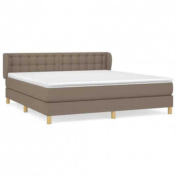 vidaXL Box spring postel s matrací taupe 180x200 cm textil