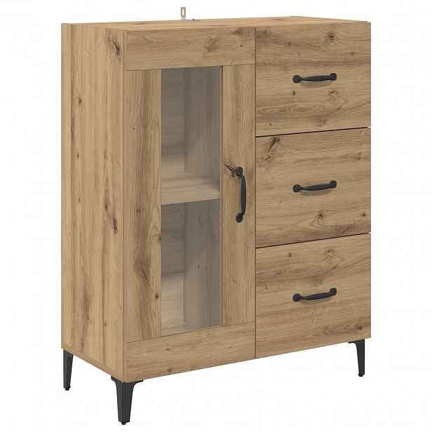 vidaXL Servírovací skříň Artisanový dub 69,5 x 34 x 90 cm