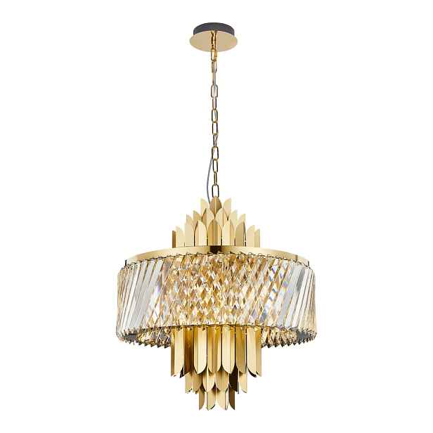 ML0409 Efektní zlatý křišťálový lustr 9xE14 Margot Eko-light
