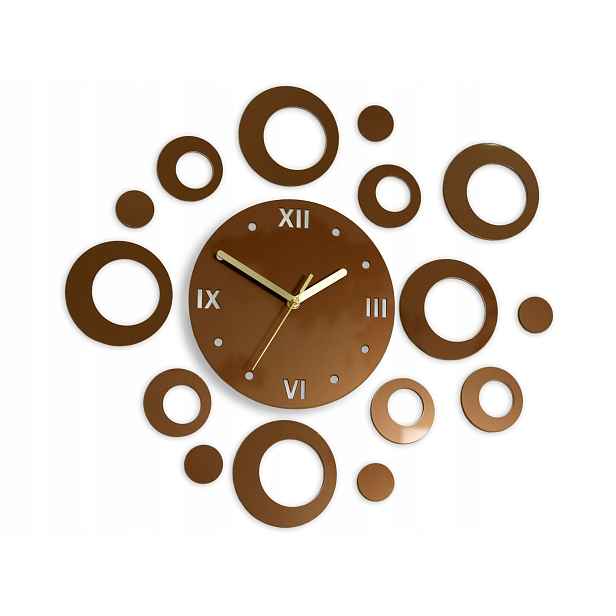 Nástěnné hodiny ModernClock Ring Copper Kulatý Diy