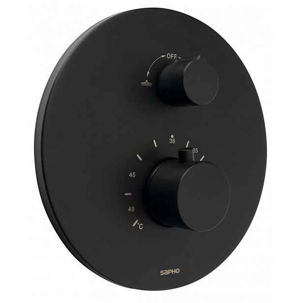 Sapho - Termostatická baterie pod omítku, box, pro 2 spotřebiče, matná černá RH396B