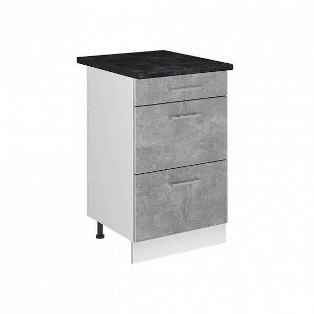 Vicco SPODNÍ SKŘÍŇKA KUCHYŇSKÉ LINKY R-Line, Beton/Bílá, 50 cm pracovná doska antracitová