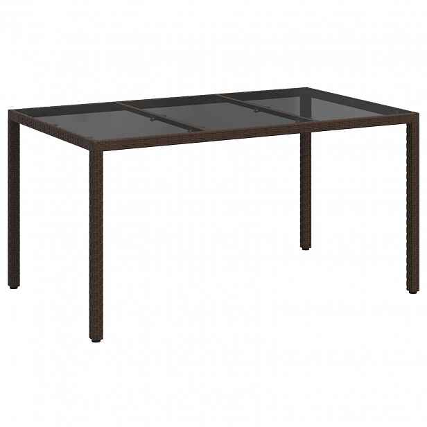 vidaXL Zahradní stůl Hnědá 150 x 90 x 75 cm polyratan