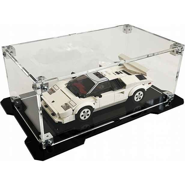 Vitrína s černou základnou pro stavebnici Lego 76908 Lamborghini Countach