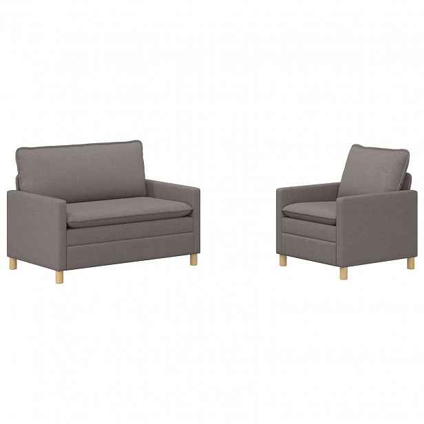 vidaXL Set pohovek 2 ks Taupe Textil