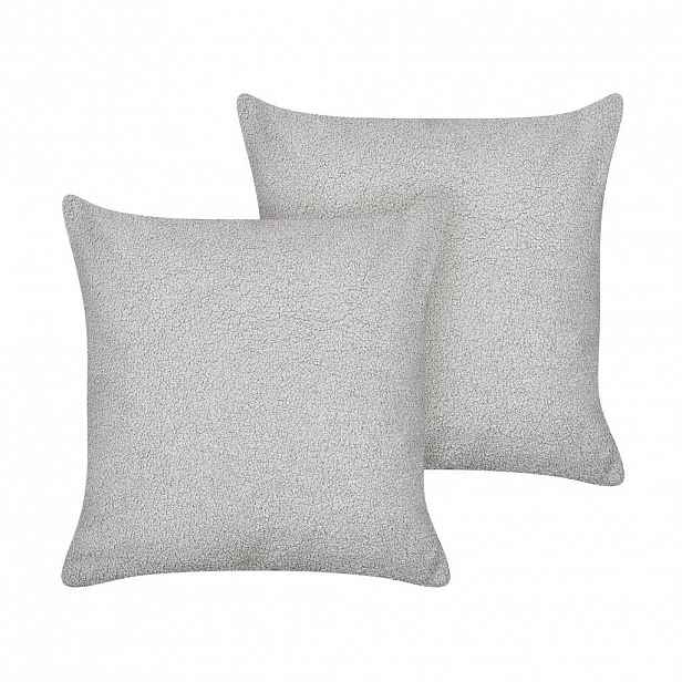 Beliani DEKORATIVNÍ polštář sada 2 ks Šedý 45/45 cm Leuzea