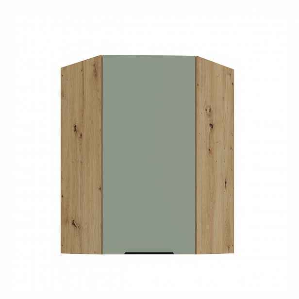 Horní rohová skříňka Aria 60x60 GN-90 1F (45°) Barva korpusu: Dub artisan, Barva dvířek: SA - Aquamarine AFM