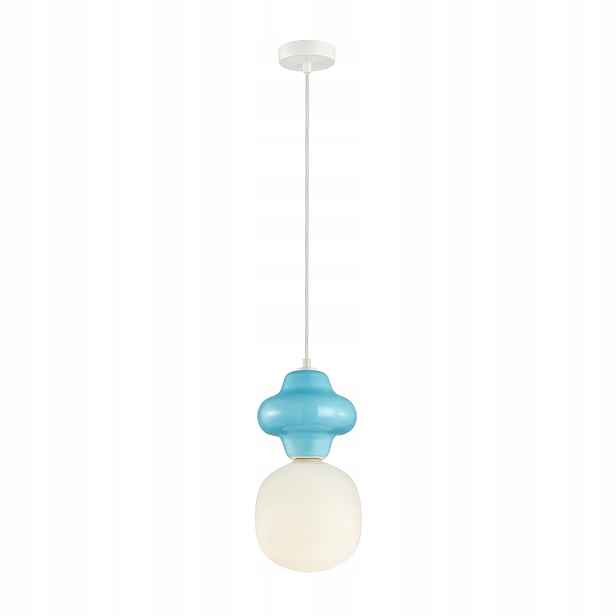 Italux Latera závěsná lampa art deco Ø18 cm modrá 1xE14 40W