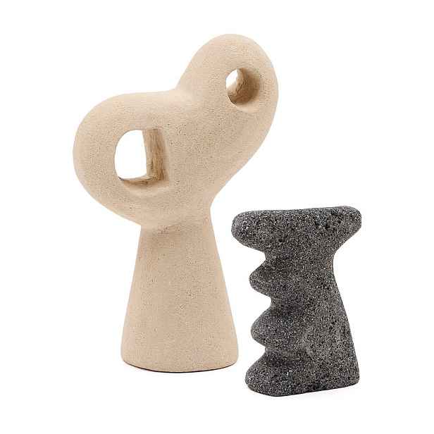 Kamenné sošky v sadě 2 ks (výška 23 cm) Arif – Kave Home