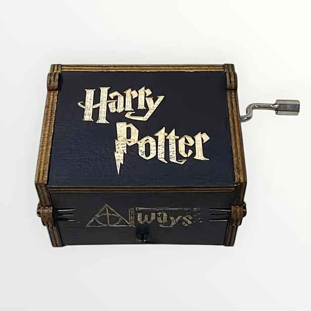 TEMU WB, 1 ks, Harry Potter Vintage ruční dřevěná hudební krabička, umělé dřevo, bytová dekorace, bez nutnosti elektřiny, perfektní dárek k