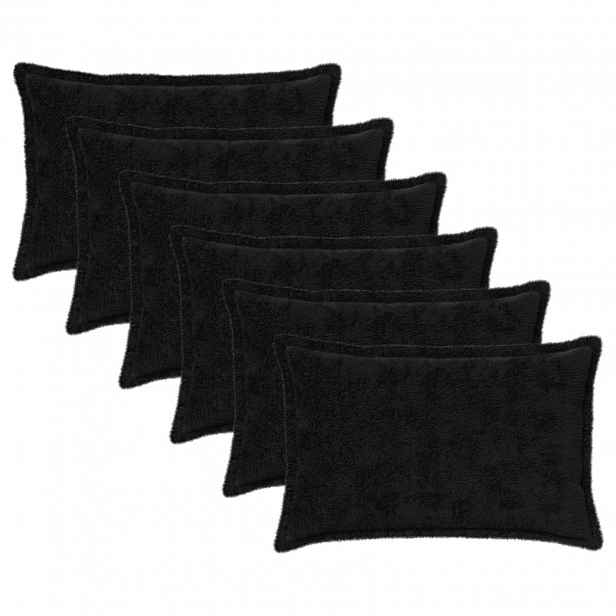 vidaXL Povlak na polštář 6 ks HOUTEN Černá 50 x 75 cm Umělá králičí
