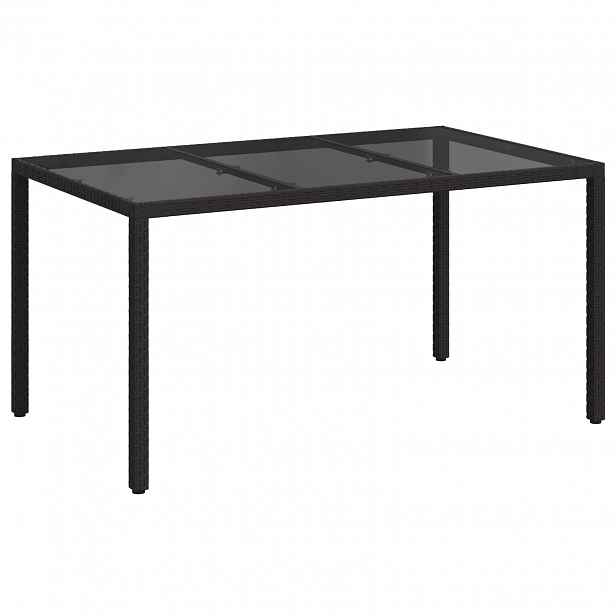 vidaXL Zahradní stůl Černá 150 x 90 x 75 cm polyratan
