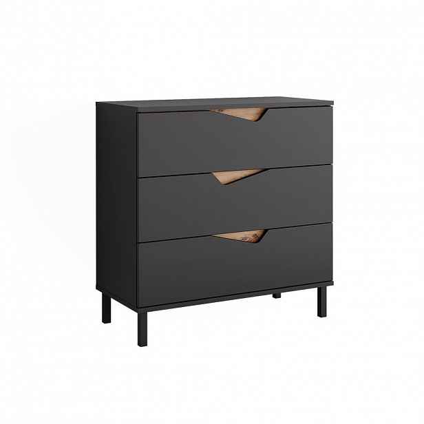 Vicco KREDENC Marelle Antracit/Artisan 80 x 81.2 cm se 3 zásuvkami