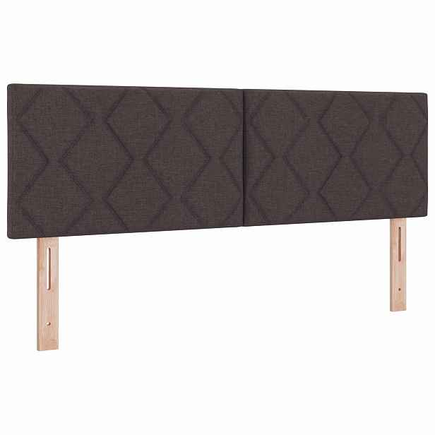 vidaXL LED hlavová deska Hnědá 144 cm textil