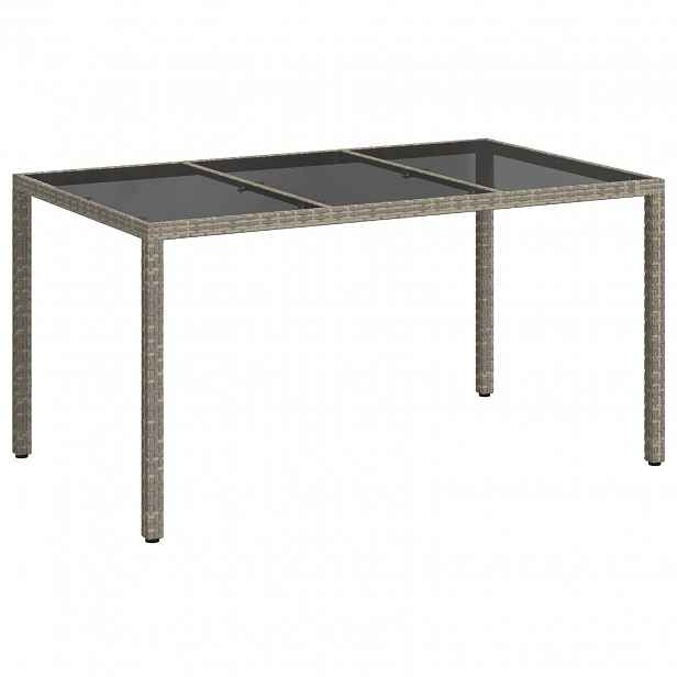 vidaXL Zahradní stůl Šedá 150 x 90 x 75 cm polyratan