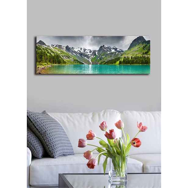 Wallity Obraz s LED osvětlením JEZERO V HORÁCH 5 30 x 90 cm
