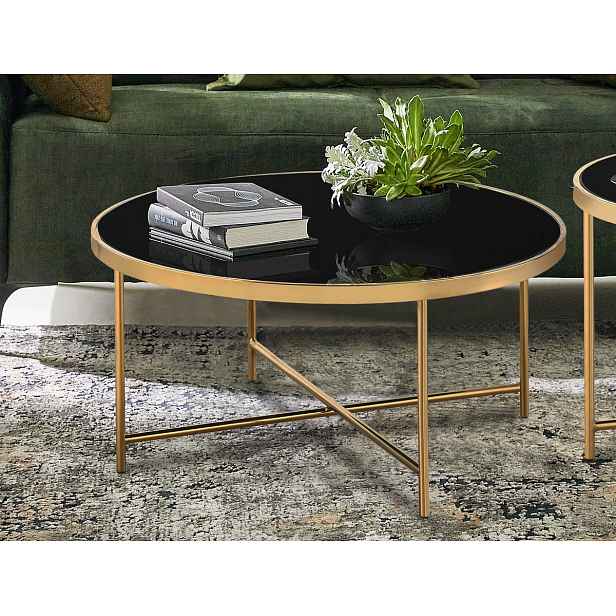 Kulatý konferenční stolek Agama 82 cm, zlatý