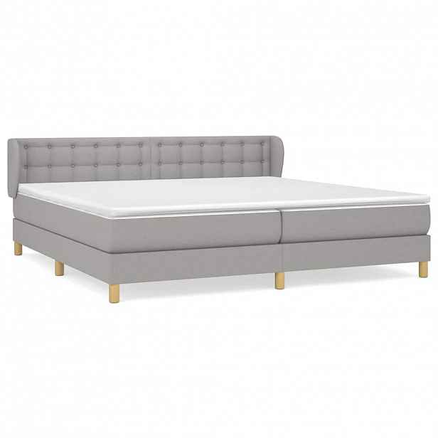 vidaXL Box spring postel s matrací světle šedá 200 x 200 cm textil
