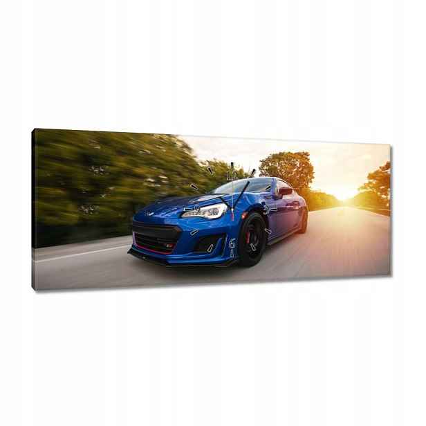 Hodiny 100x40 Automobilový průmysl Modré Auto