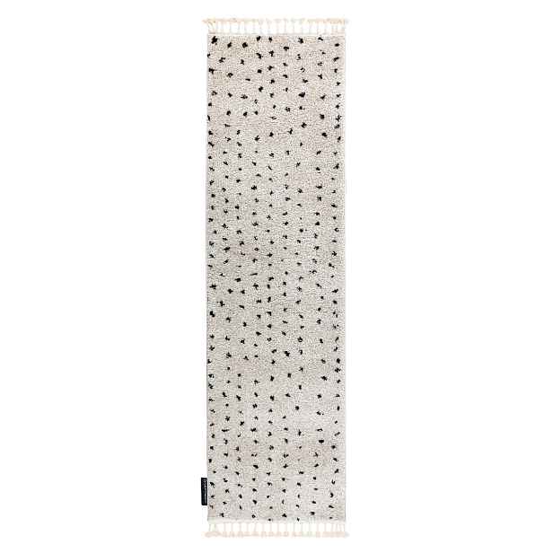Běhoun Berber Syla B752 dots cream, 60x200, bílá, kuchyně, Dywany Łuszczów