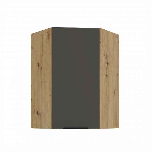 Horní rohová skříňka Aria 60x60 GN-90 1F (45°) Barva korpusu: Dub artisan, Barva dvířek: GR - Graphite AFM