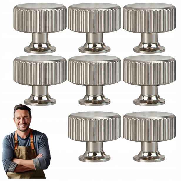 Nábytková Úchytka Kulatý knoflík Randi 30 mm inox Ocel Kartáčovaný Rýč 8 ks