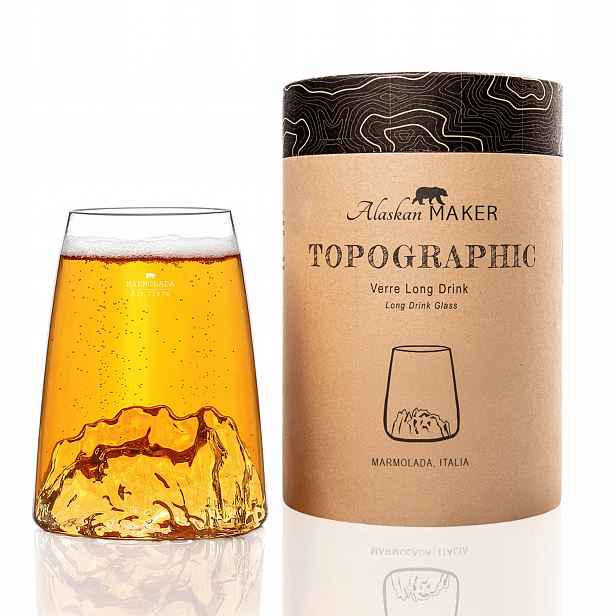 Sklenice Long Drink Marmeláda Topographic