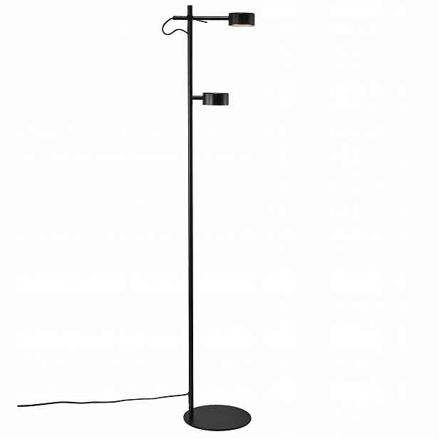 Stojací Led podlahová lampa černá Clyde, stmívatelná, kov, 138 Cm Nordlux