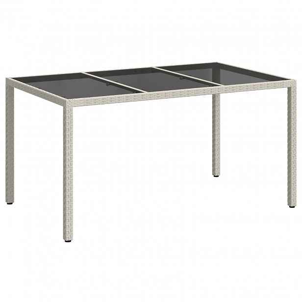 vidaXL Zahradní stůl Bílá 150 x 90 x 75 cm polyratan