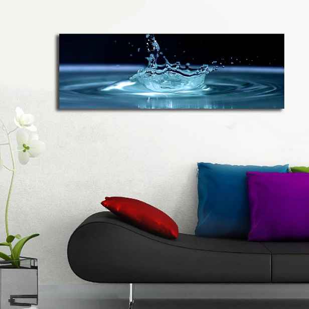 Wallity Obraz s LED osvětlením KAPKA VODY 41 30 x 90 cm