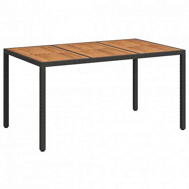 vidaXL Zahradní stůl Černá 150 x 90 x 75 cm polyratan
