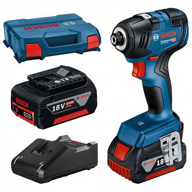Bosch - 18V AKU rázový utahovák, 2x aku 4,0 Ah Li-Ion, nabíječka 06019J2107