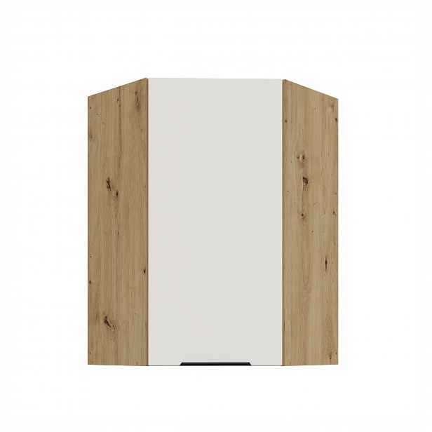 Horní rohová skříňka Aria 60x60 GN-90 1F (45°) Barva korpusu: Dub artisan, Barva dvířek: WH - Crystal white AFM
