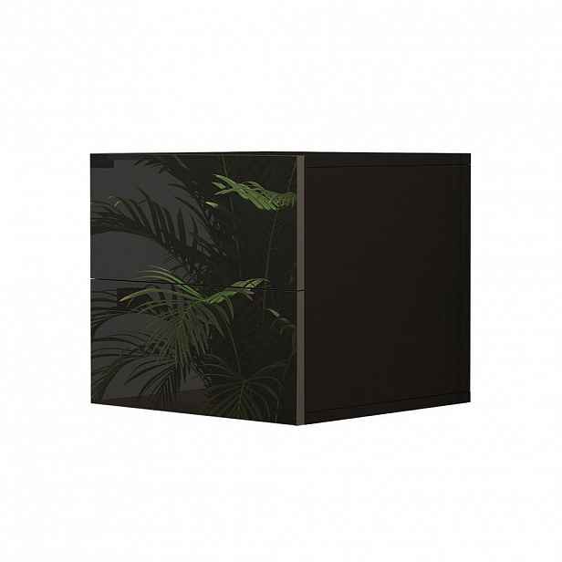 Vicco NOČNÍ STOLEK Sofie Černý vysoký lesk 49.6 x 51.2 cm
