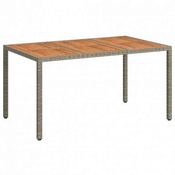 vidaXL Zahradní stůl Šedá 150 x 90 x 75 cm polyratan