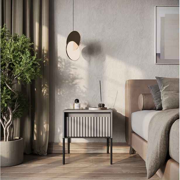 Dig-net nábytek Noční stolek SWING TR-10 s LED osvětlením | šedá