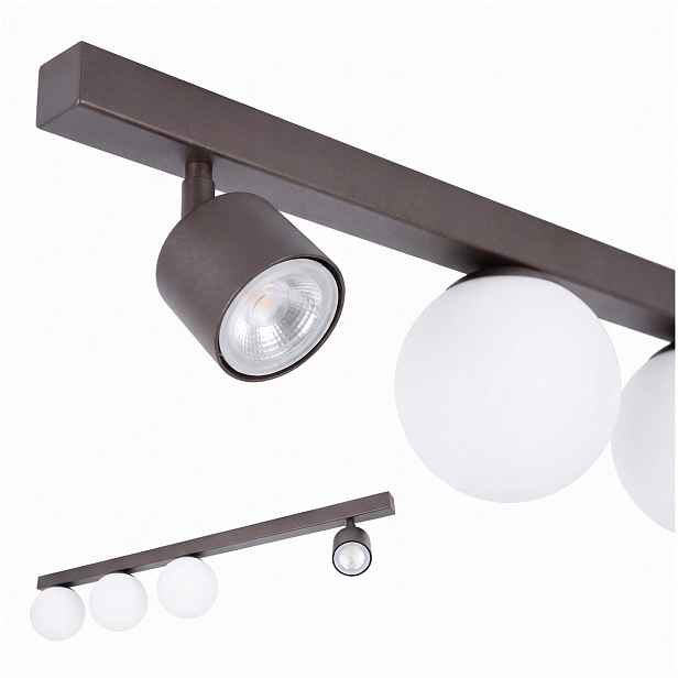 Hnědá reflektorová lampa Tavira, moderní zlatý lesk nad stolem Sigma