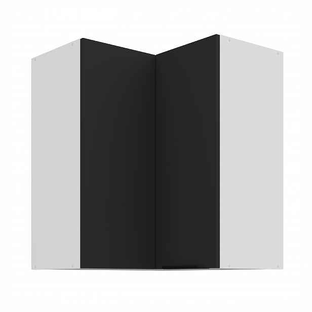 Horní rohová skříňka Aria 60x60 GN-72 2F (90°) Barva korpusu: Bílá, Barva dvířek: BL - Black AFM