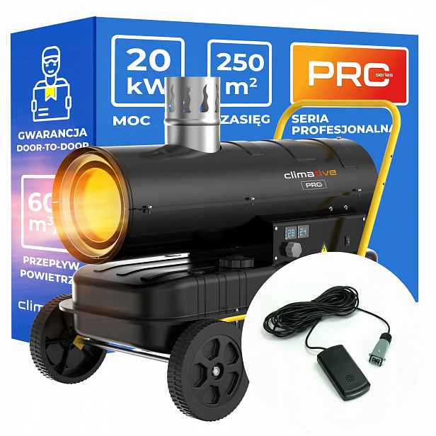 Naftové topidlo 20 kW s komínem OHX-20 Pro, nádrž 38 l LCD termostat