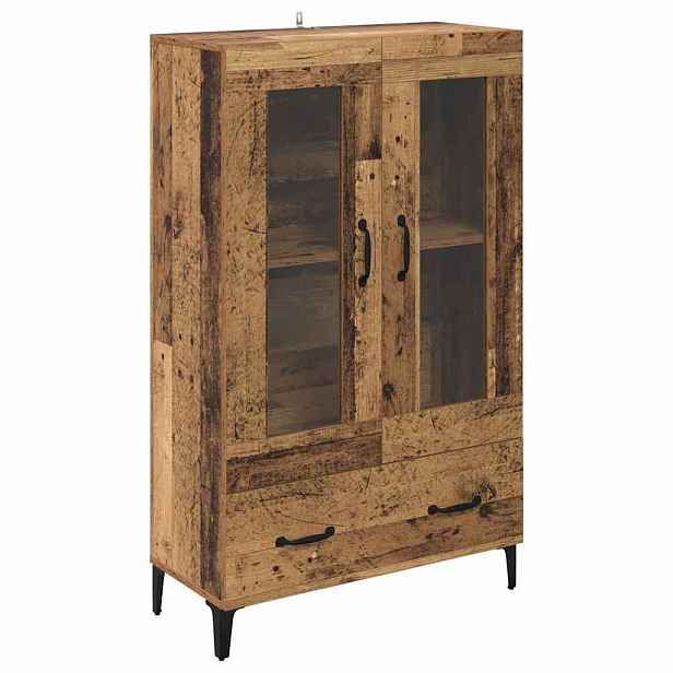 vidaXL Vysoký bufet se zásuvkou Staré dřevo 70 x 31 x 115 cm