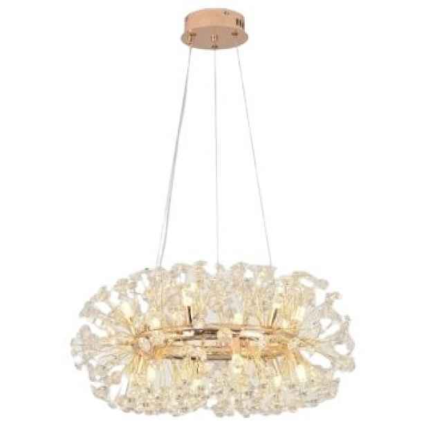 Závěsná Led křišťálová lampa 50 cm zlatá 6×G9 v sadě Glamour styl