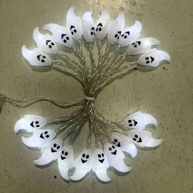 TEMU 1 ks 10/20 LED Halloweenská dekorace s ducha - Interiérová dekorace s ovládáním spínačem, bez nutnosti zapojení do zásuvky, ideální pro ložnici,