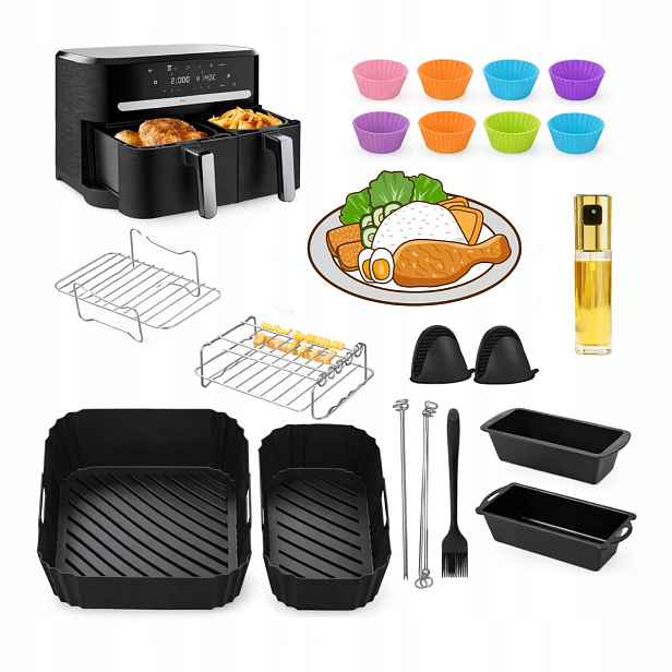 Akcesoria K Philips Airfryer Dual Basket – rošt, kleště, formy, vložky